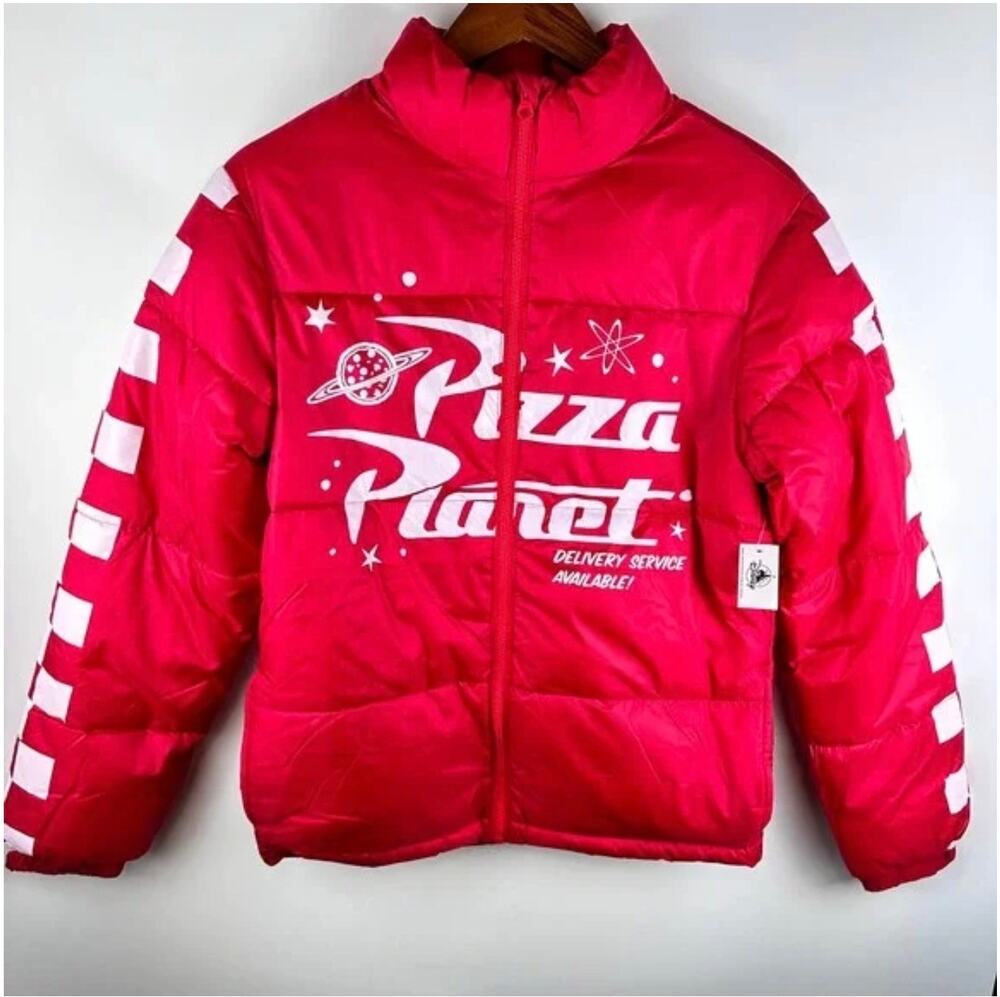 NWT Disney Parks Toy Story Pizza Planet Puffer Jacket Pixar M